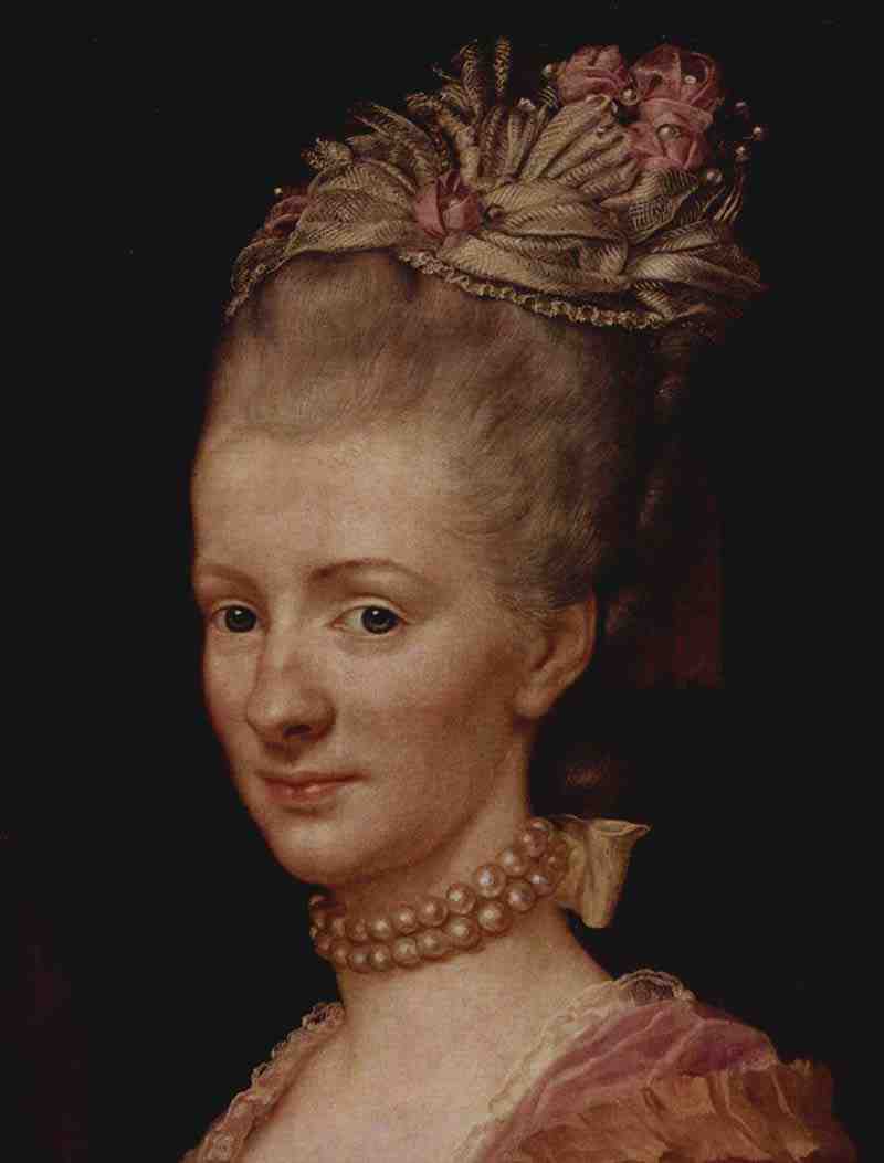 Portrait of a woman, detail. Anton von Maron