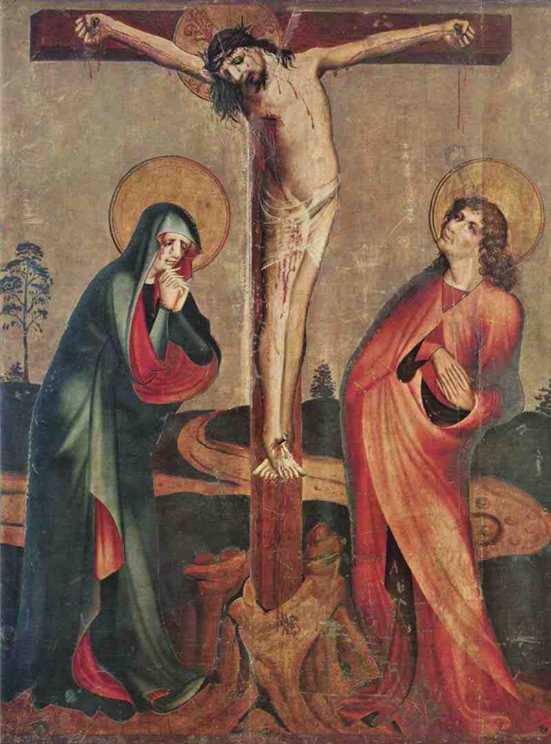 Crucifixion with Mary and John the Evangelist. Master of the Augustinian Crucifixion