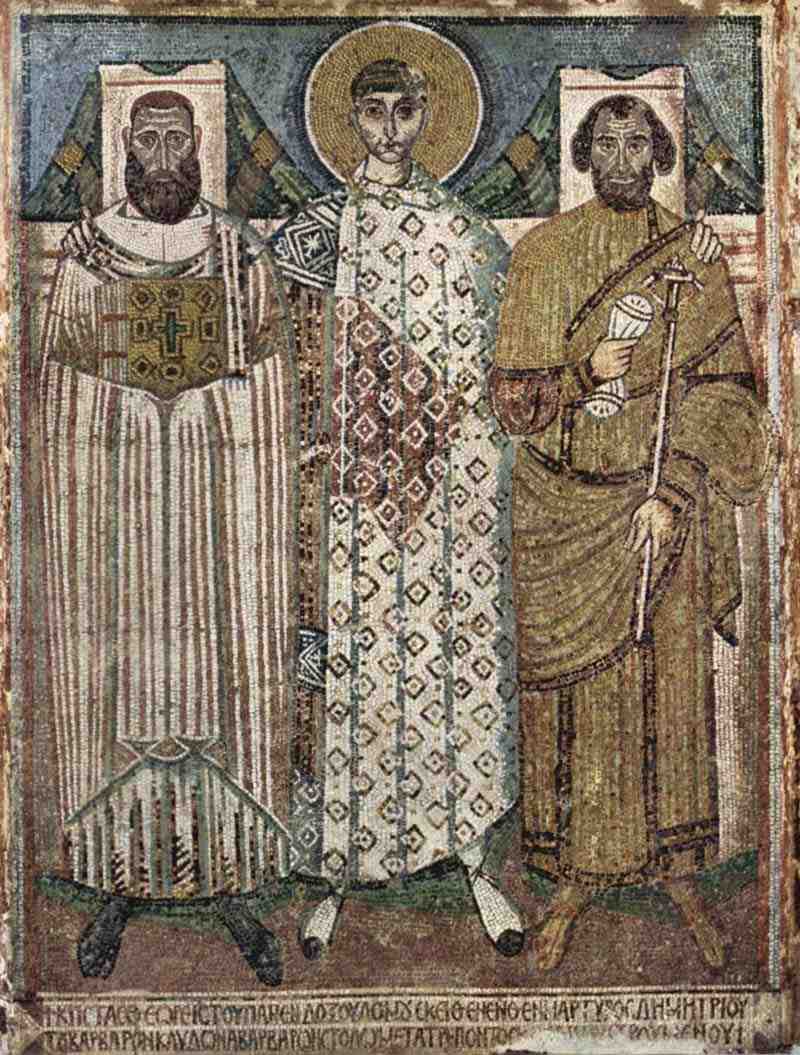 >St. Demetrius and the founder (bishop and governor of Thessaloniki). Master of Demetrius Church in Thessaloniki