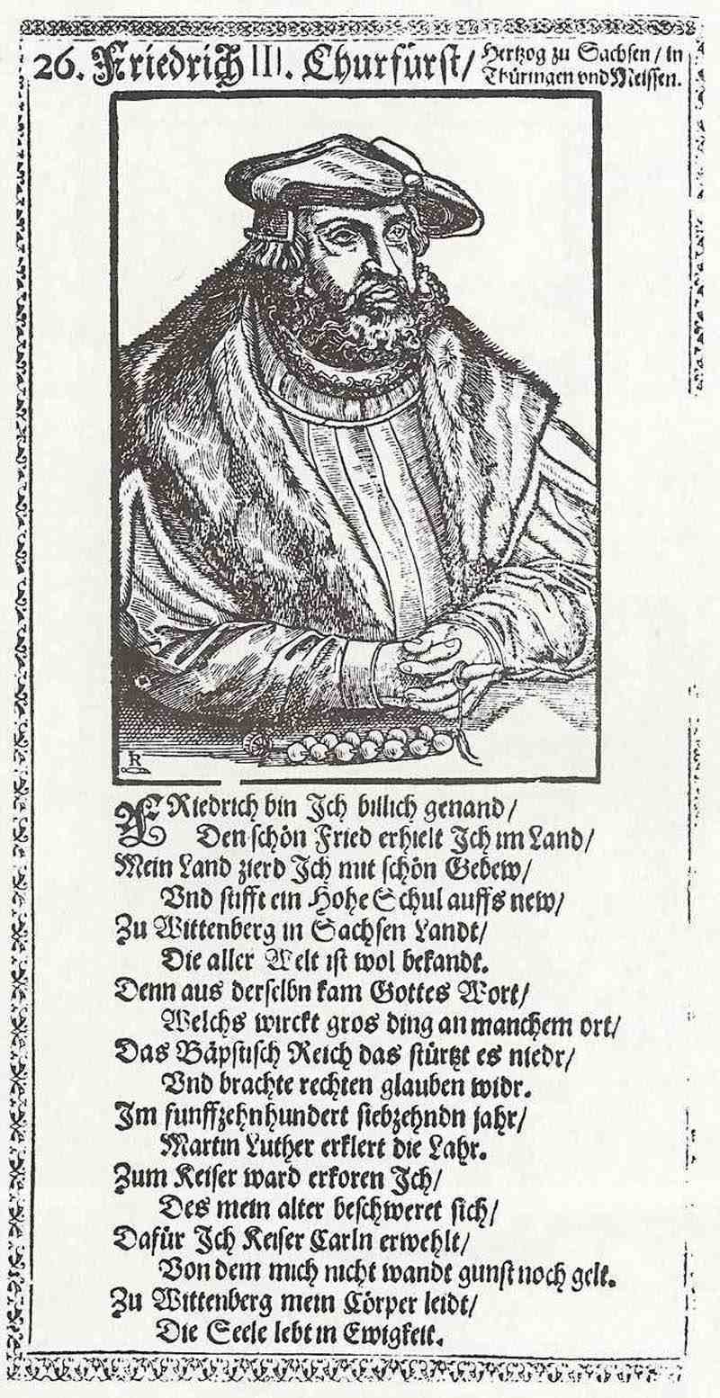 Portrait of Frederick the Wise, Duke of Saxony. Master I R