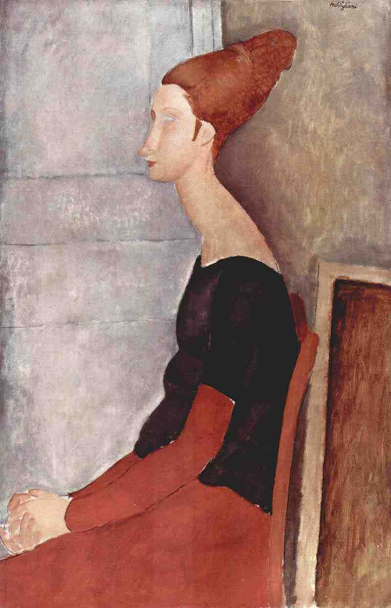 Portrait of Jeanne Hebuterne in dark clothes, Amedeo Clemente Modigliani