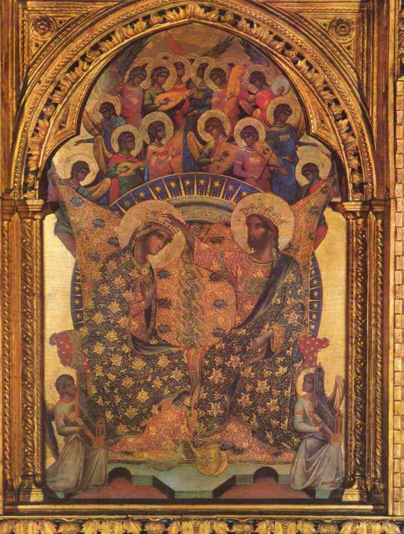 Polyptych with the coronation of Mary, Middle panel: Coronation of the Virgin. Paolo Veneziano