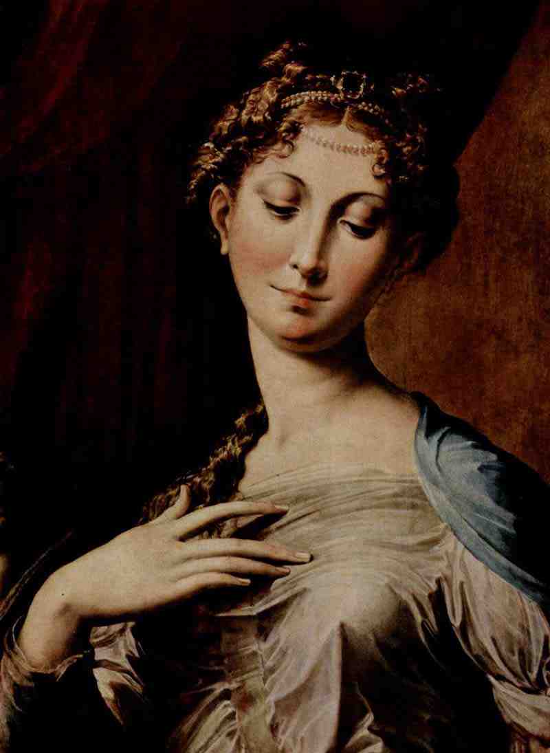Madonna with the long neck, detail. Parmigianino