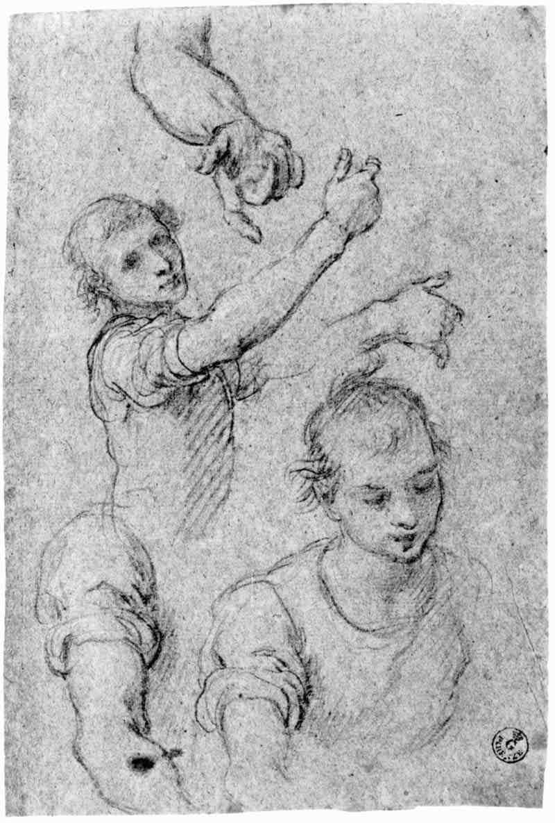 Studies on the figure of a boy. Passignano