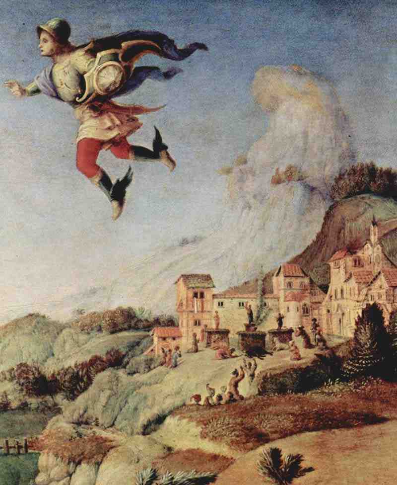 Perseus frees Andromeda, Detail: Perseus, Piero di Cosimo