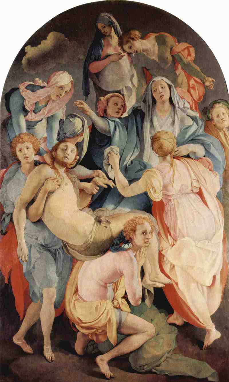 Altar Painting the Capponi Chapel in Santa Felicita in Florence scene: Deposition of Christ. Jacopo Pontormo