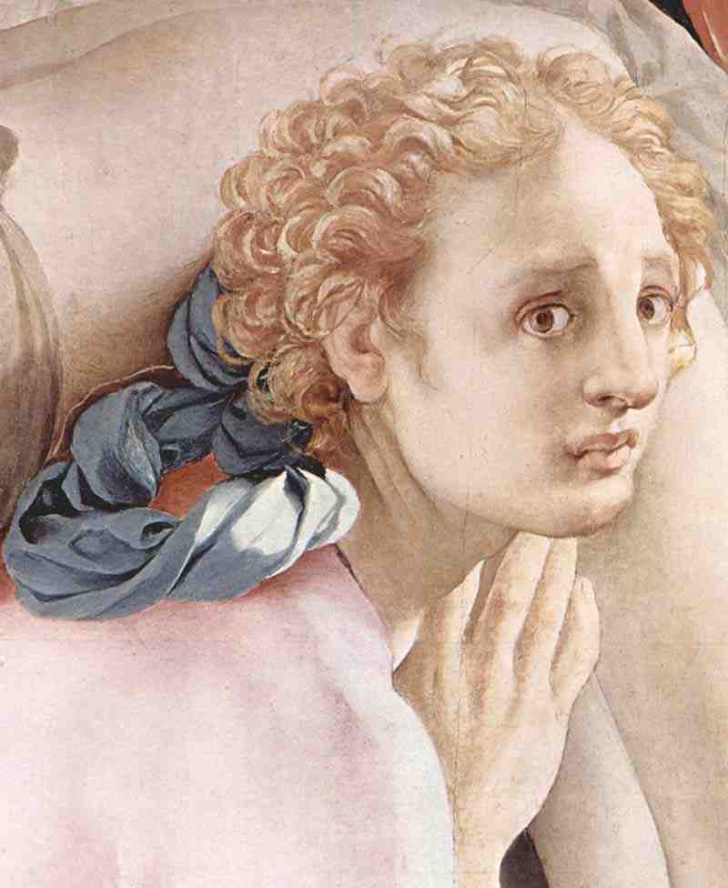 Altar Painting the Capponi Chapel in Santa Felicita in Florence scene: Deposition of Christ, Detail. Jacopo Pontormo
