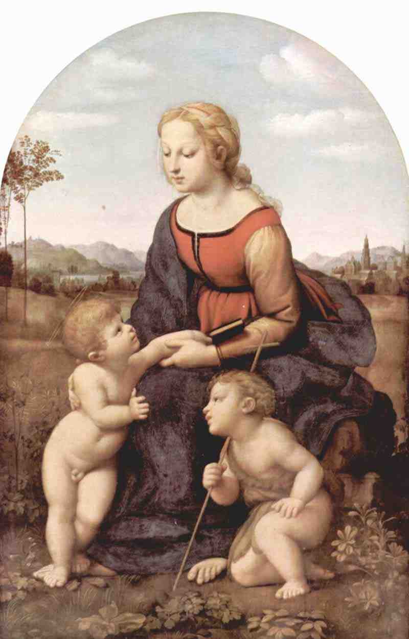 The beautiful gardener, Scene: Mary with Christ Child and John the Baptist, Raphael