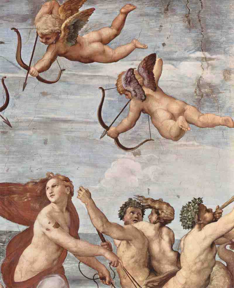 Frescoes in the Villa Farnesina, fresco, scene: Triumph of Galatea, detail, Raphael
