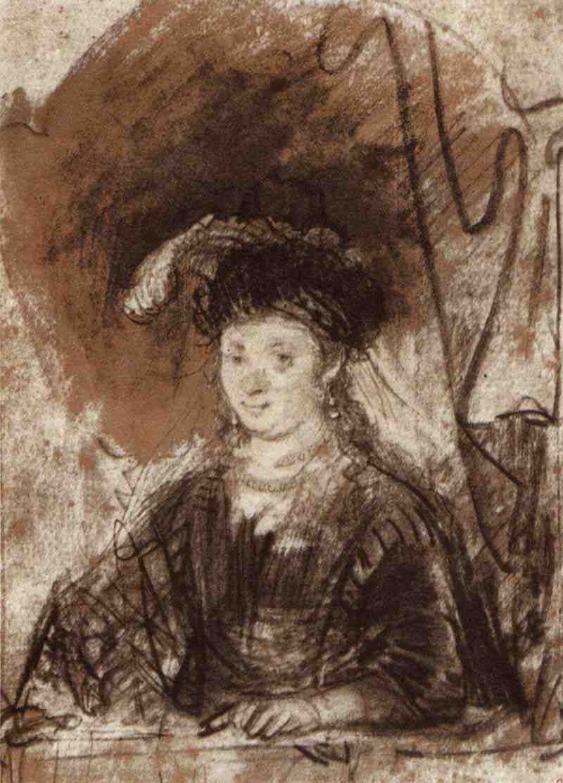 Portrait of Saskia with a Turban, ,Rembrandt Harmensz. van Rijn