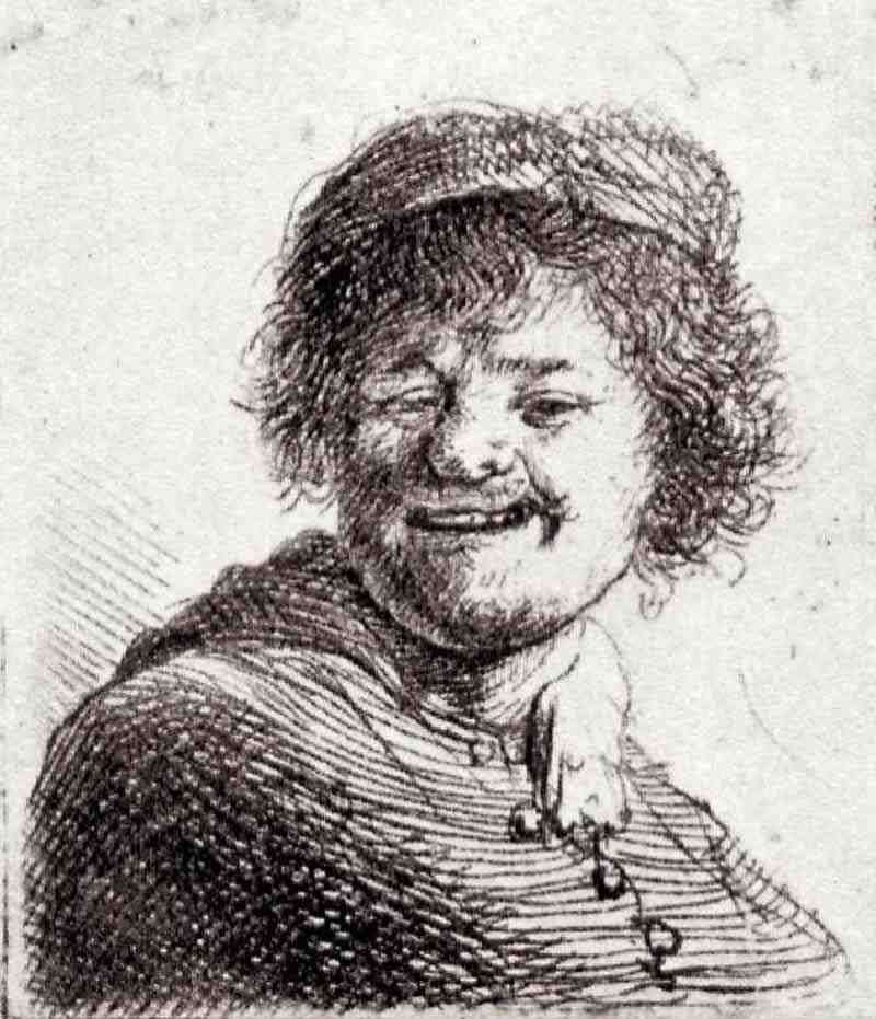 Self Portrait  laughing, Rembrandt Harmensz. van Rijn