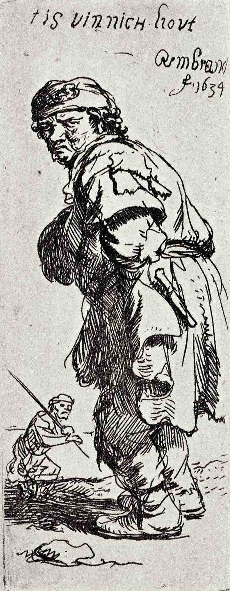Standing peasant, Rembrandt Harmensz. van Rijn