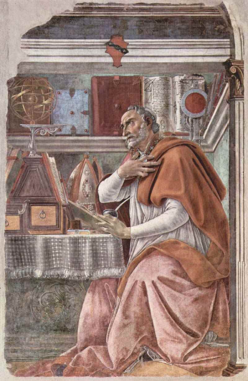 St. Augustine in contemplative prayer. Sandro Botticelli