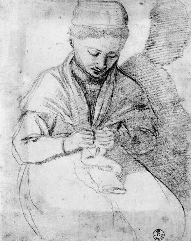 Young woman in knittingSanti di Tito