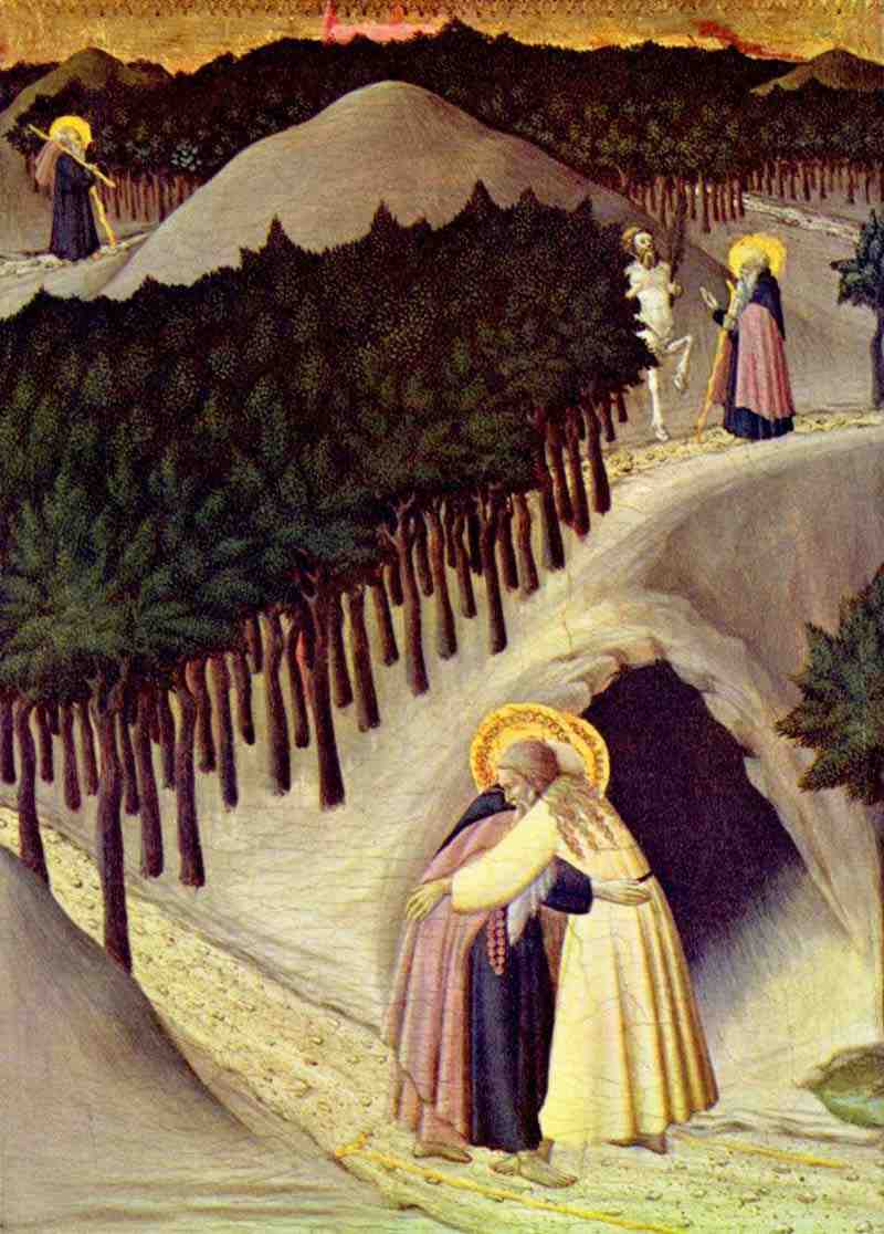 The meeting of St. Anthony and St. Paul. Sassetta