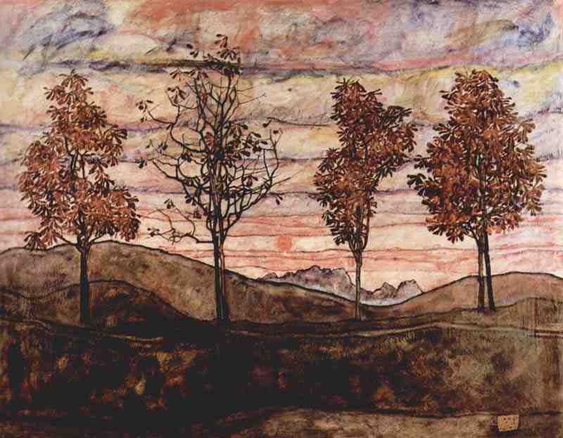 Four trees,  Egon Schiele