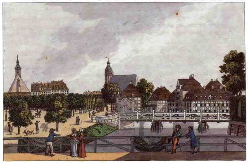 Leipzig, view from the bridge Rosental. Carl Benjamin Schwarz