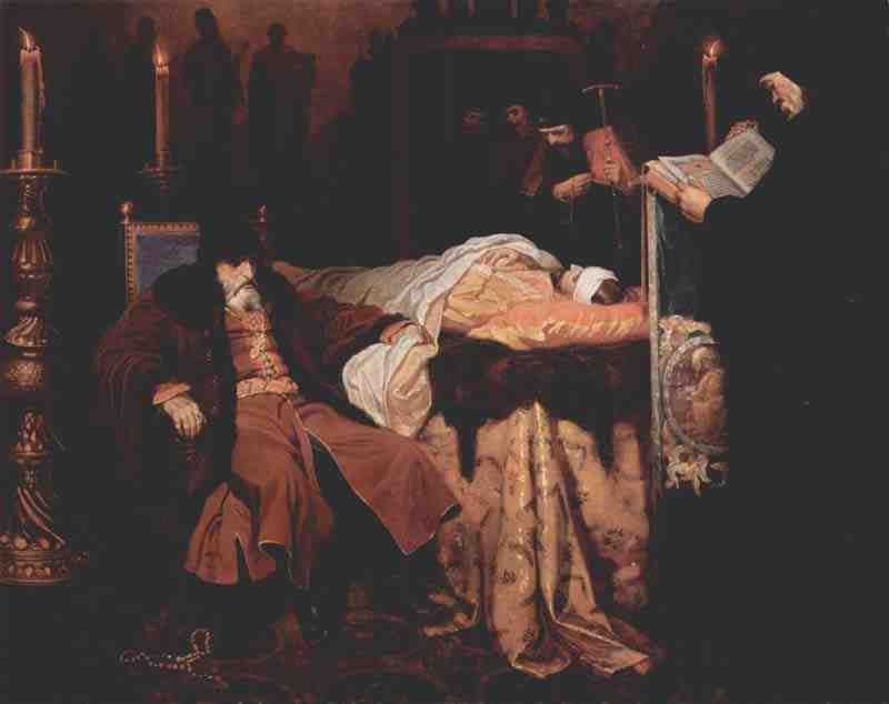 Ivan the Terrible at the body of his son slain by him. Vyacheslav Grigoryevich Schwarz