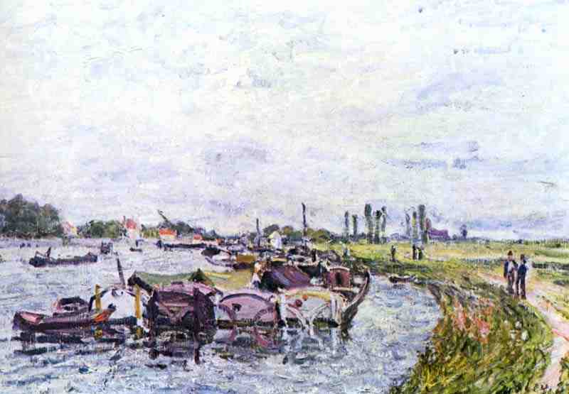 Barges at Saint-Mammès, Alfred Sisley