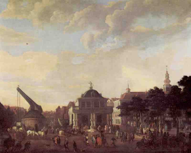 Hamburg, crane scales and exchange. Johann Georg Stuhr