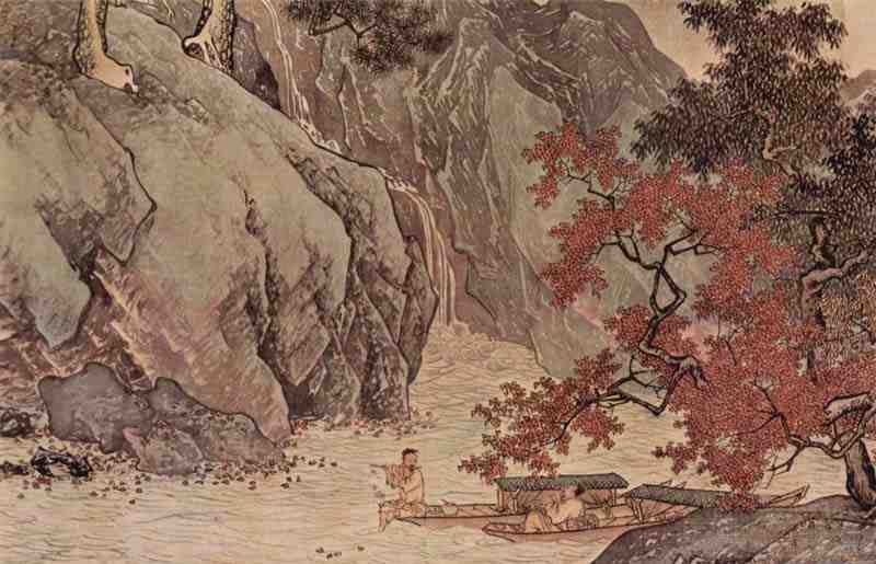 Lone fisherman on the river in the fall. T'ang Yin