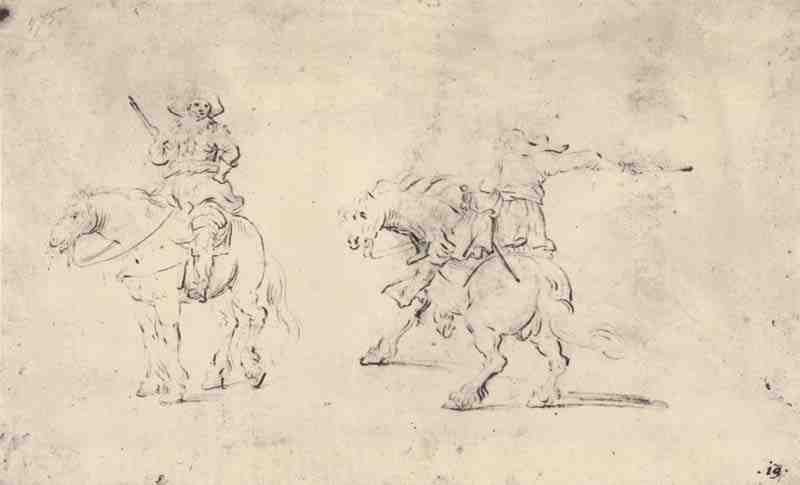 Two men on horseback. Gerard Terborch the Younger
