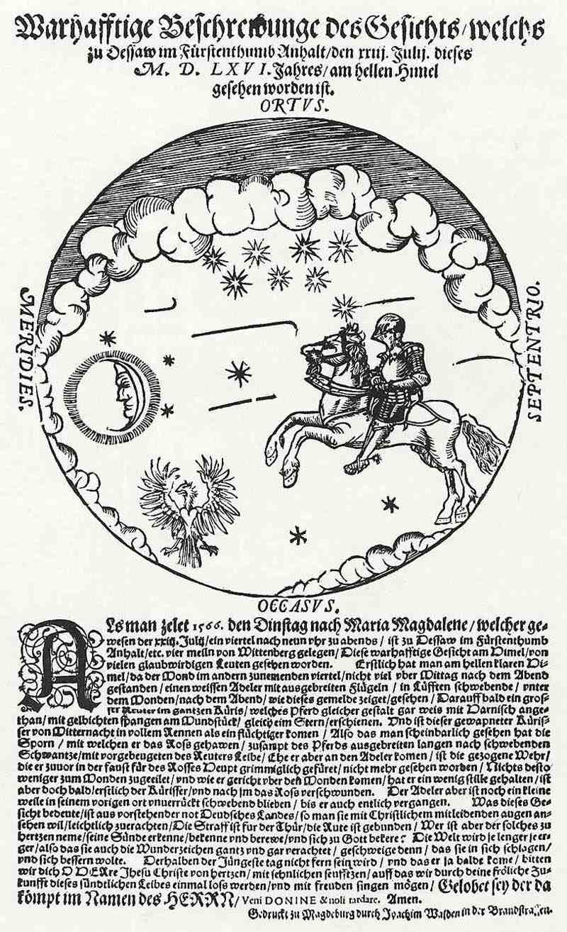 Appearance in the sky near Dessau, July 21 1566. Joachim Walde