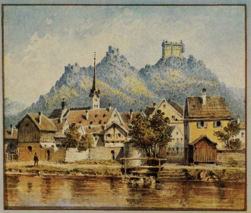 Riedenburg (Altmühl ), view from the opposite Altmühlt shore. Joseph Andreas Weiss