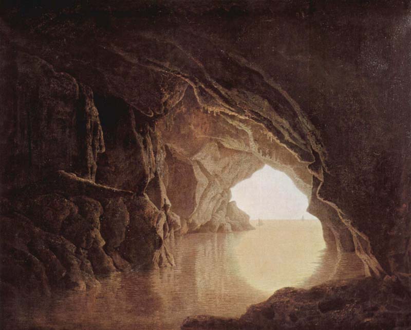 Cave in the evening. Joseph Wright