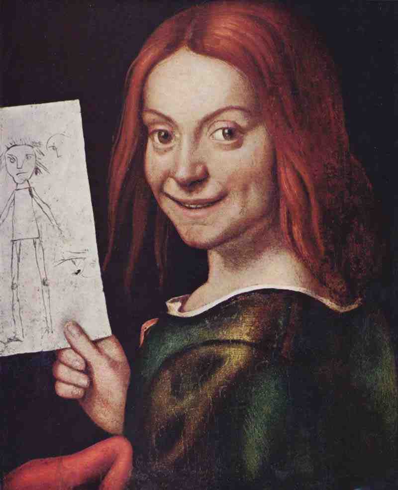 Boy with a drawing. Giovanni Francesco Caroto