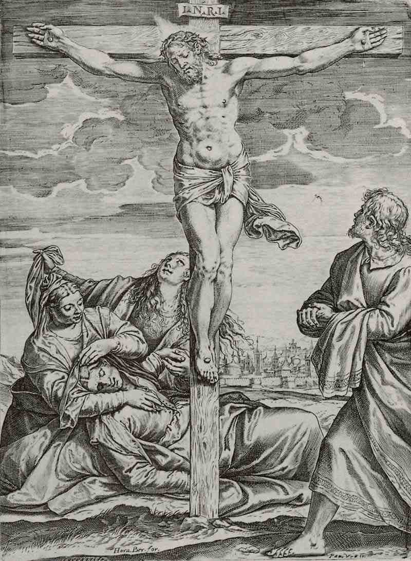 Crucifixion. Agostino Carracci (version)