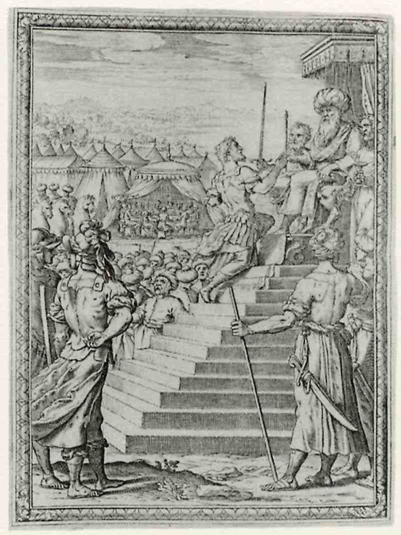 Illustration of Torquato Tasso's   Gerusalemme Liberata La, The call to arms. Bernardo Castello