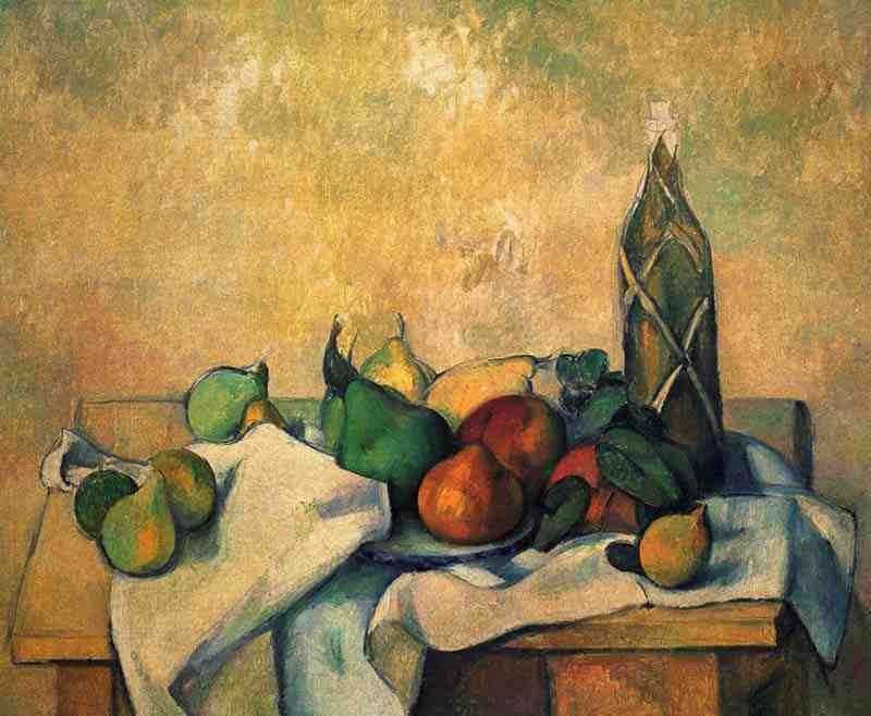 Still life, bottle of rum, Paul Cezanne