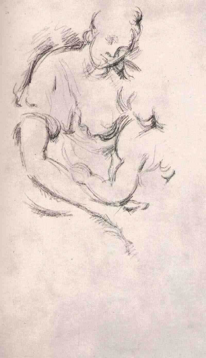 Sketch by Pigalles  love and friendship , Paul Cezanne