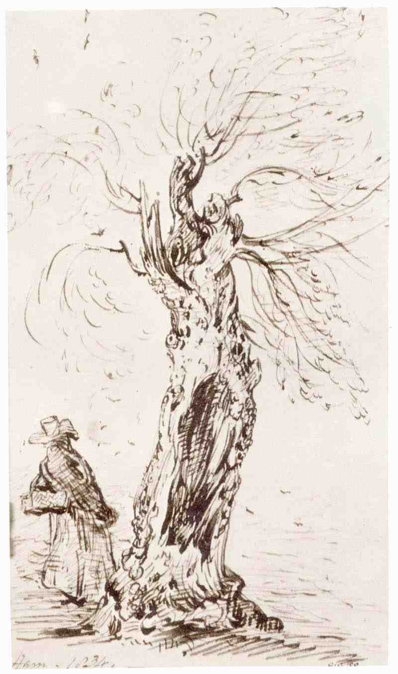 Tree and figure in Ham, Surrey. John Constable