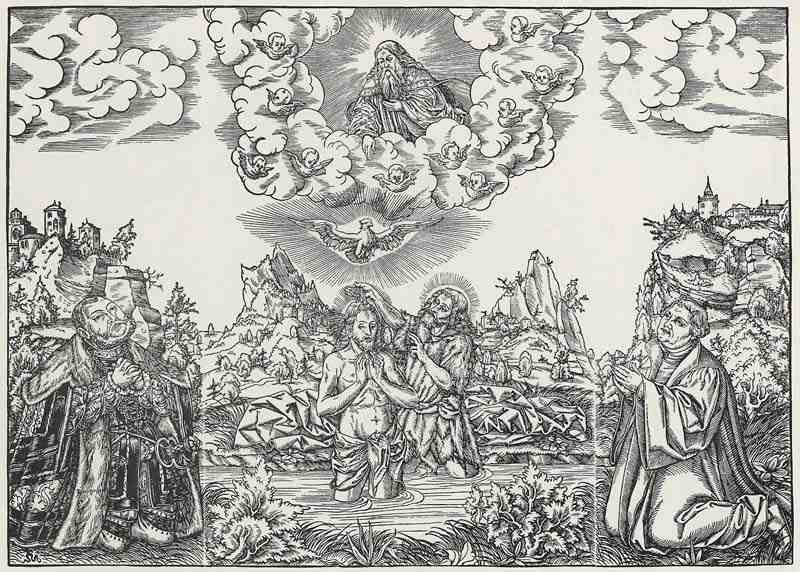 Baptism of Christ by John Frederick of Saxony and Martin Luther, Lucas Cranach the Younger
