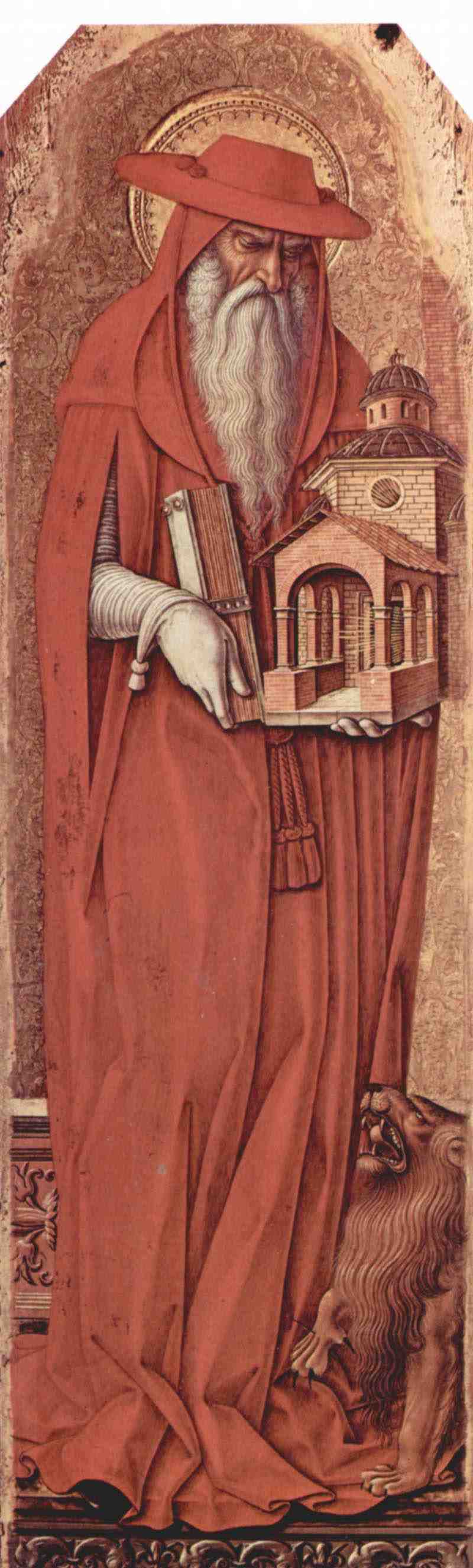 Altarpolyptychon of St. Peter Martyr, left inner wing scene: St. Jerome. Carlo Crivelli