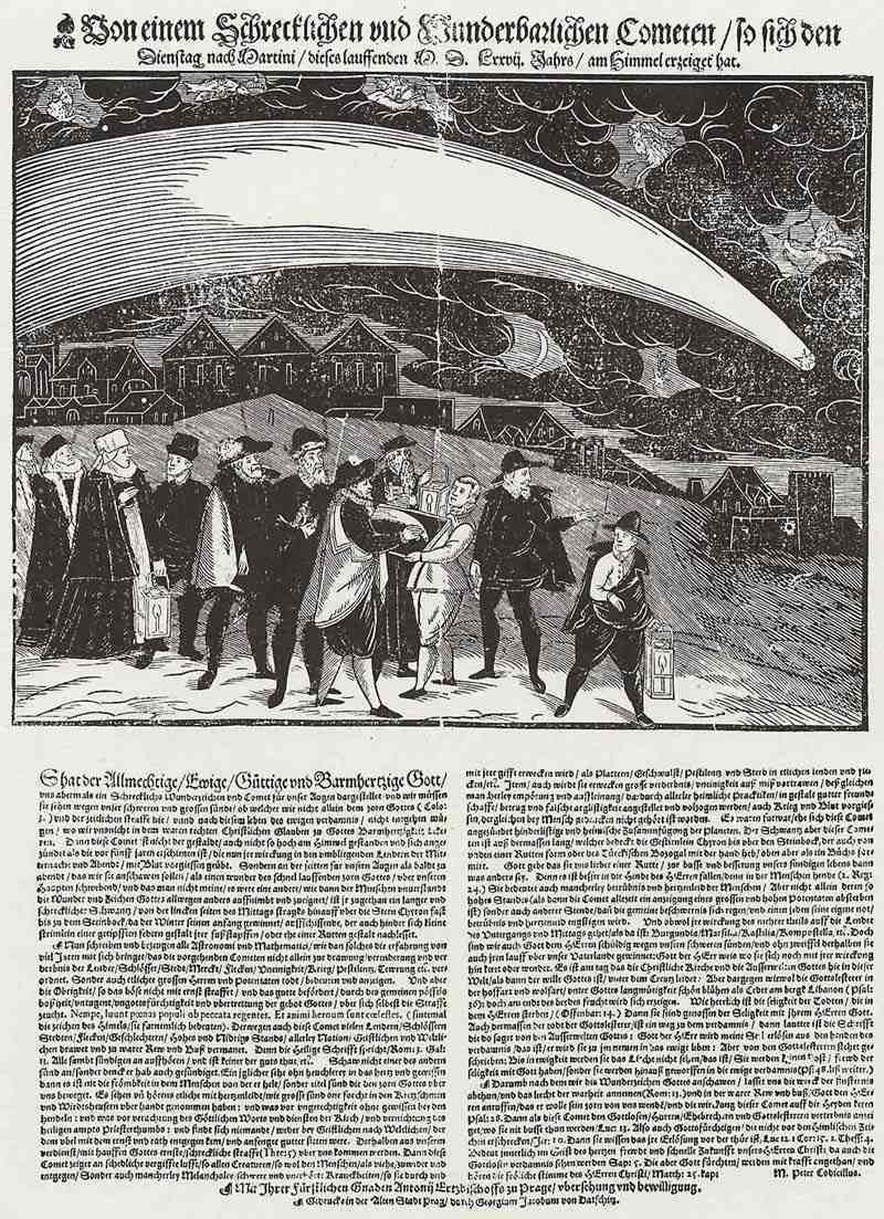 Comet Over Prague on 12 Dezember 1577. According to a report by Peter Codicillus. Georg Jacob Daschitzky