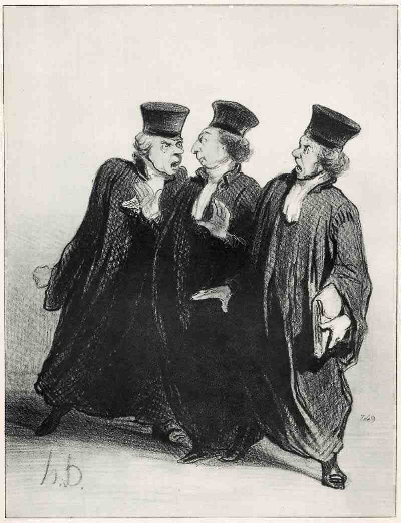 Ladies and gentlemen, why partes hearing outside the courtroom? Honore Daumier