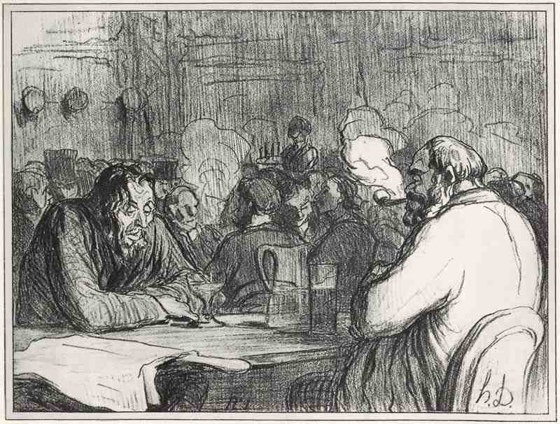 Only the liquor keeps people together, Honore Daumier