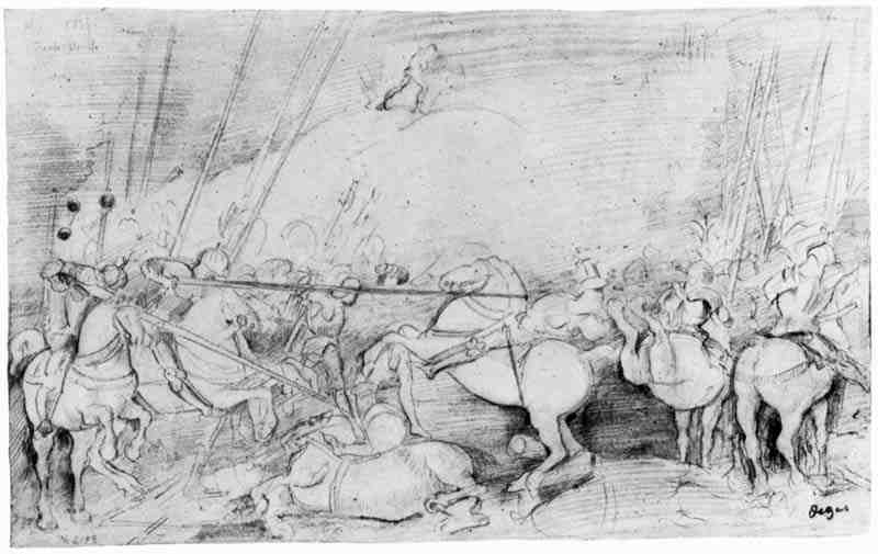 Composition study after Uccello, Edgar Degas