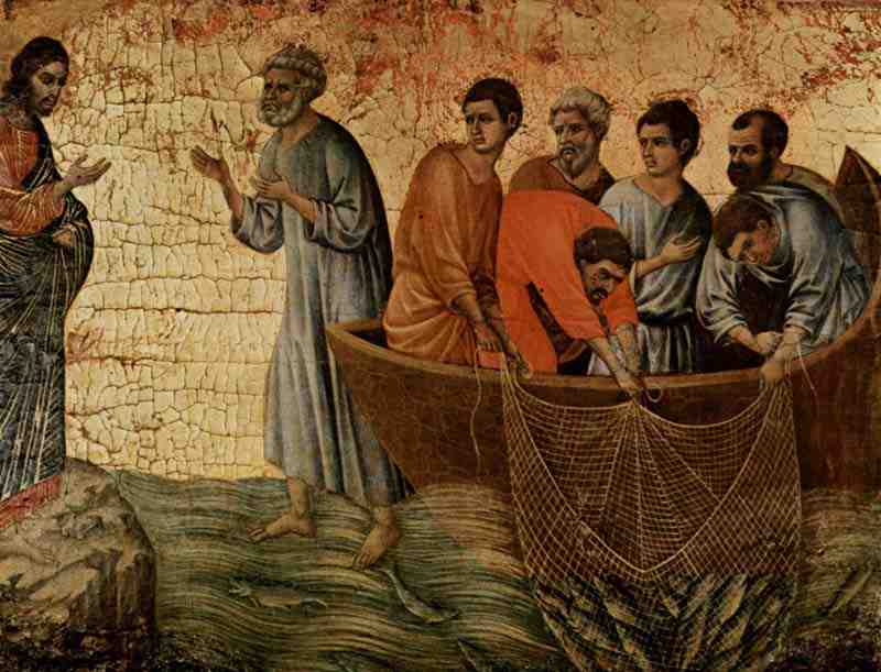 Christ's Appearance on Tiberia lake (Genazareth). Duccio di Buoninsegna