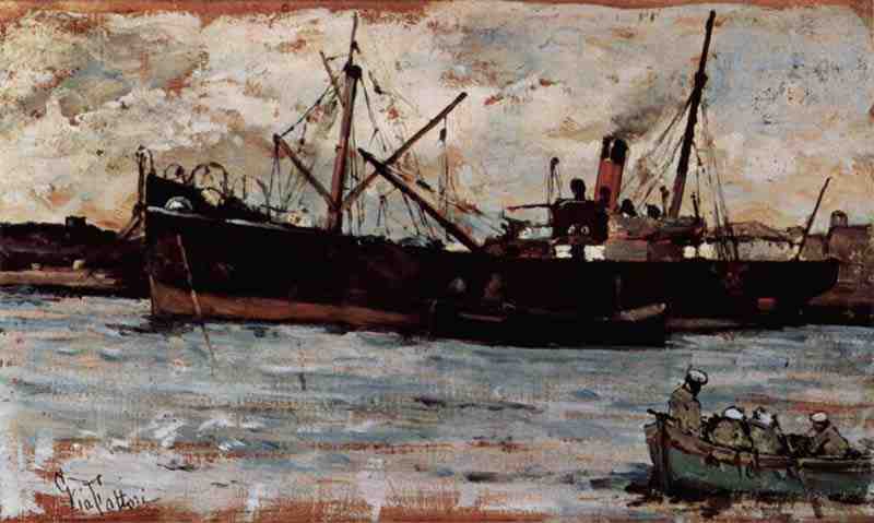 Ships in a port, Giovanni Fattori