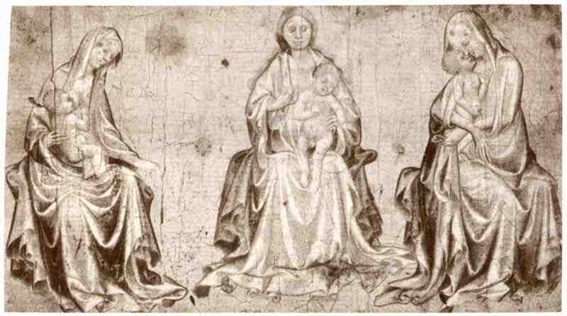 Three studies of a Madonna and child. French master of the early 15th century