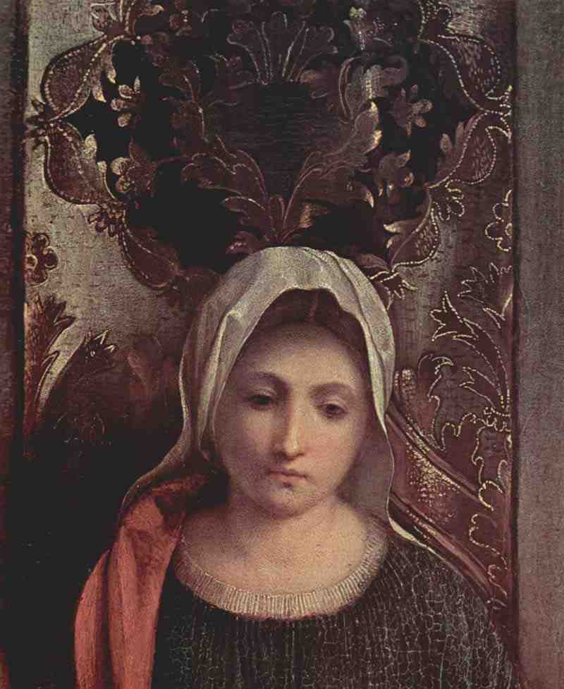 Altar of Castelfranco, Scene: Enthroned Madonna with St. liberalism of Treviso and St. Francis, Detail, Giorgione