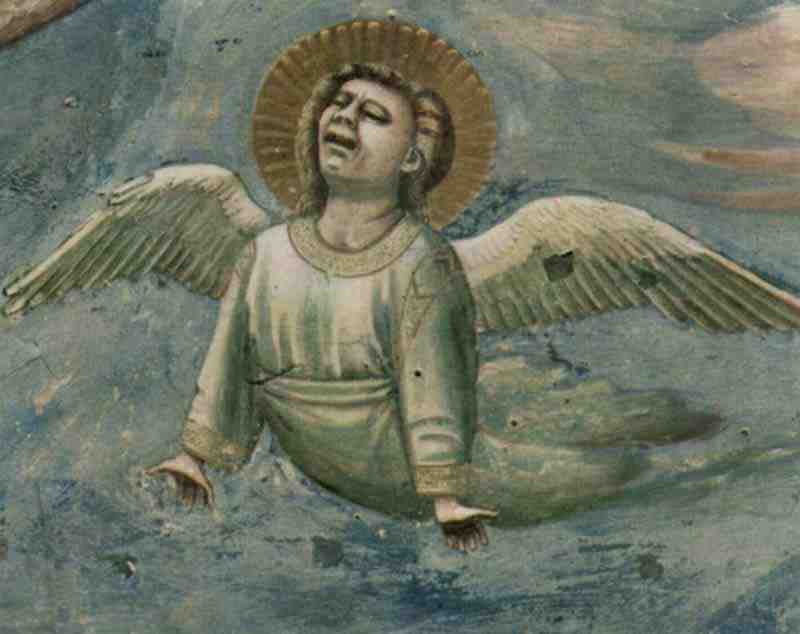 Fresco cycle in the Arena Chapel in Padua (Scrovegni Chapel) Scene: The Lamentation, Detail: Mourning angel, Giotto di Bondone