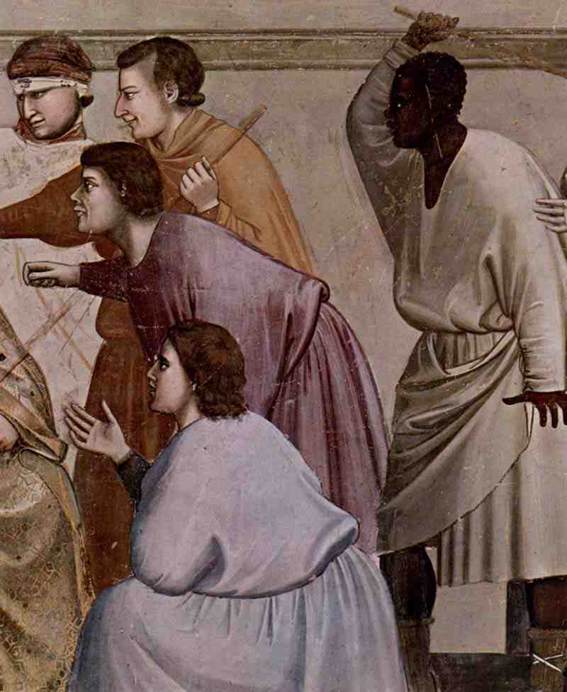 Frescoes in the Arena Chapel in Padua (Scrovegni Chapel) Scene: Flagellation of Christ, detail, Giotto di Bondone