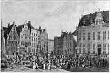 Bremen, Marktplatz with Wachtstraße, left home Schütting