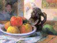 Still life with apples , pear and jug, Paul Gauguin