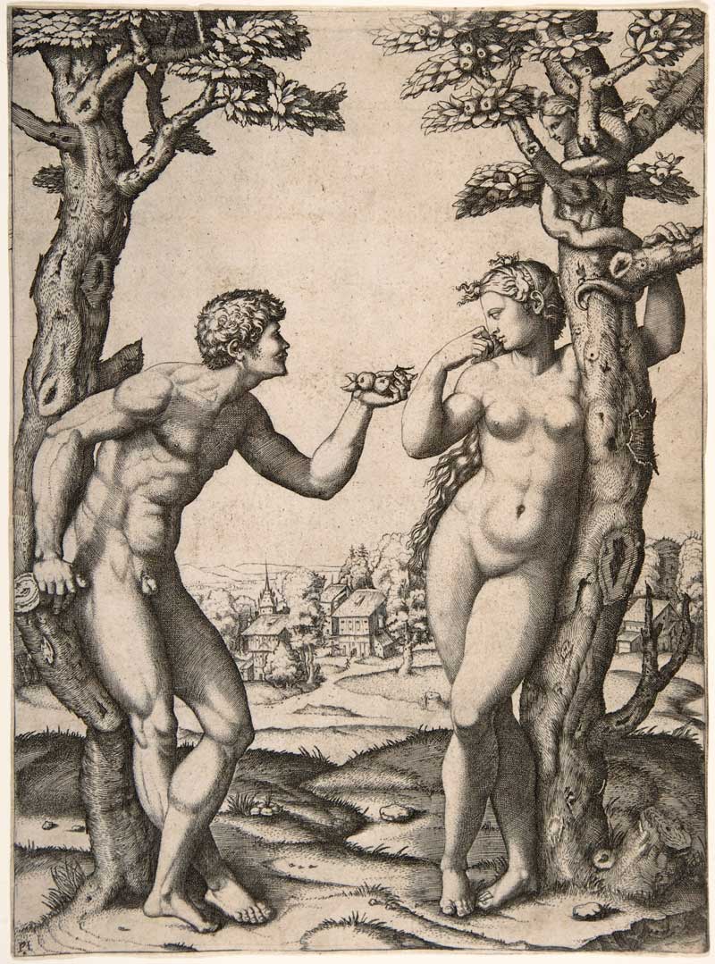 Adam and Eve. Marcantonio Raimondi